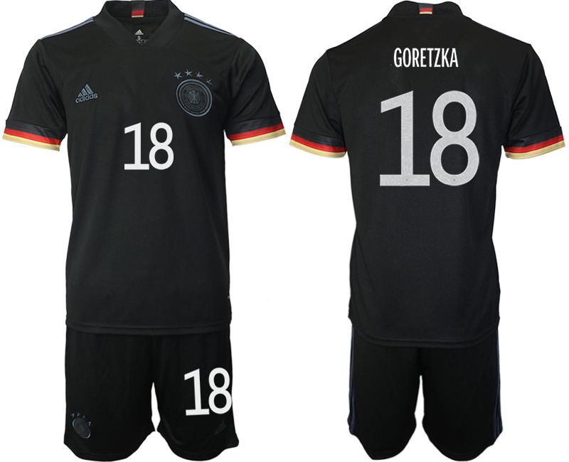 Men 2020-2021 European Cup Germany away black #18 Adidas Soccer Jersey->germany jersey->Soccer Country Jersey